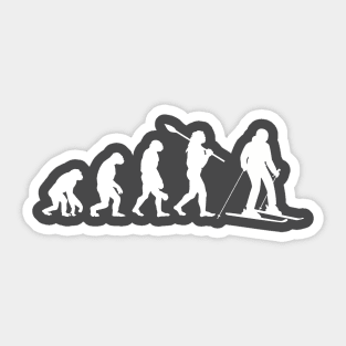 Evolution of skiing Design Sticker